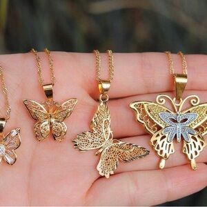 4 piece butterfly necklace
